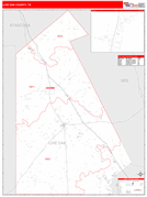 Live Oak County, TX Digital Map Red Line Style